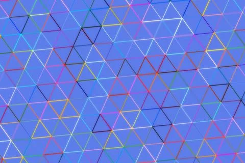 Colorful geometric pattern with triangles and lines on blue Foto stock