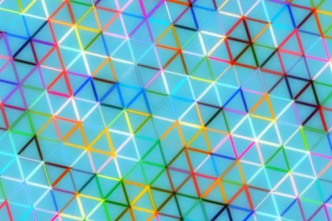 Colorful geometric pattern with triangles and lines on blue Stock Photos