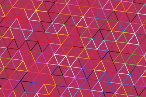 Colorful geometric pattern with triangles and lines on pink Foto stock