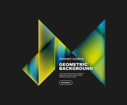 Colorful geometric pattern of triangles on a black background Illustrazione stock