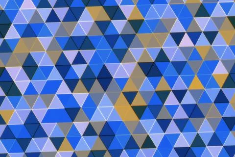 Colorful geometric pattern with triangles in blue and gold 스톡 일러스트