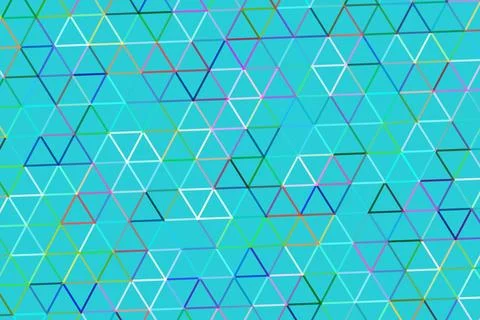 Colorful geometric pattern of triangles on blue background 库存插图