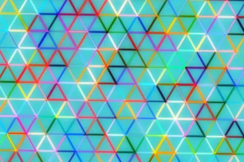 Colorful geometric pattern of triangles on blue background Stock Photos