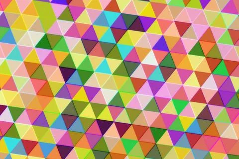 Colorful geometric pattern of triangles in bright shades Stock Illustration
