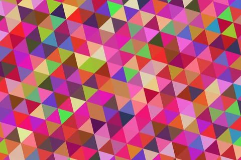 Colorful geometric pattern of triangles in bright shades Stock Illustration