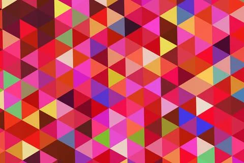 Colorful geometric pattern with triangles in bright shades Stock Illustration