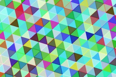 Colorful geometric pattern of triangles in bright shades Stock Illustration