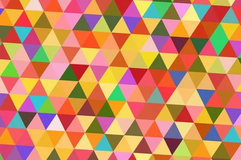 Colorful geometric pattern with triangles in bright shades Stock Illustration