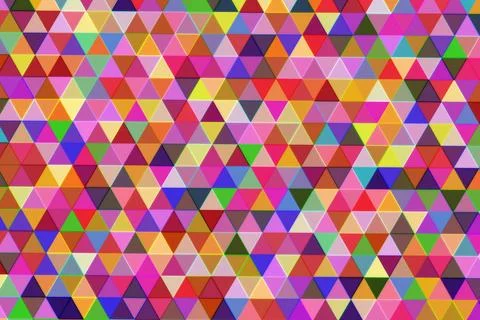 Colorful geometric pattern of triangles in bright shades Stock Illustration