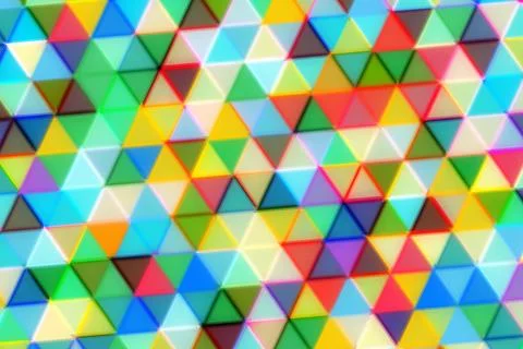 Colorful geometric pattern of triangles in bright shades Stock Photos