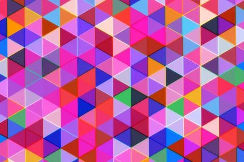 Colorful geometric pattern of triangles in bright shades Stock Photos
