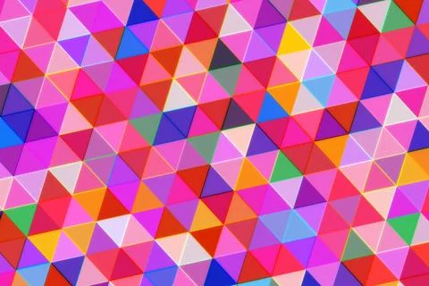 Colorful geometric pattern of triangles with bright shades Stock Photos