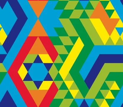 Colorful geometric pattern of triangles in a felt-style Stock Illustration