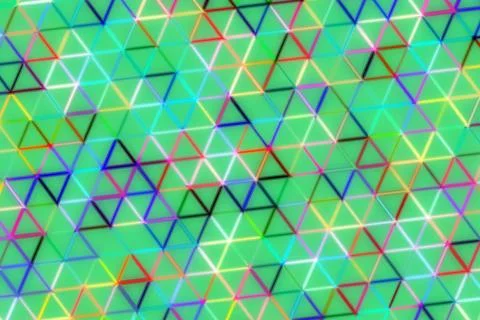 Colorful geometric pattern with triangles on green background 库存插图