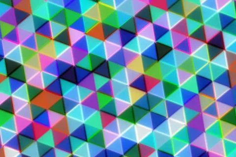 Colorful geometric pattern of triangles in a mosaic design Stock Illustration