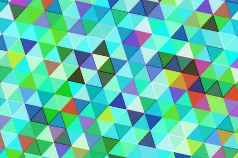 Colorful geometric pattern of triangles on a mosaic surface Stock Illustration