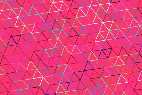 Colorful geometric pattern with triangles on pink background 库存插图