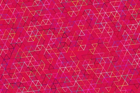 Colorful geometric pattern with triangles on pink background 库存插图