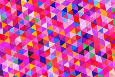 Colorful geometric pattern with triangles in pink and purple Stock Photos