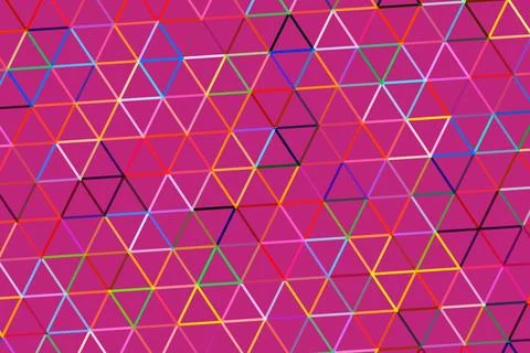 Colorful geometric pattern of triangles on pink background Stock Photos
