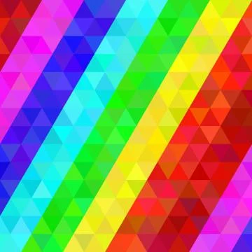 Colorful geometric pattern of triangles in rainbow colors Illustrazione stock