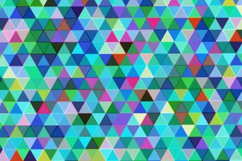 Colorful geometric pattern of triangles with vibrant shades Stock Illustration