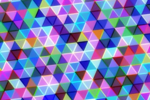 Colorful geometric pattern of triangles in vibrant shades Stock Illustration