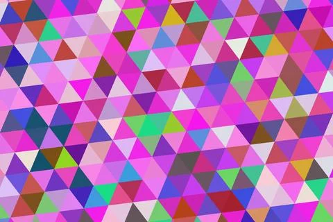 Colorful geometric pattern of triangles in vibrant shades Stock Illustration