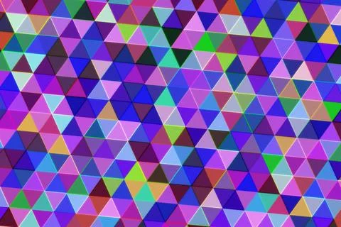 Colorful geometric pattern of triangles in vibrant shades Stock Illustration