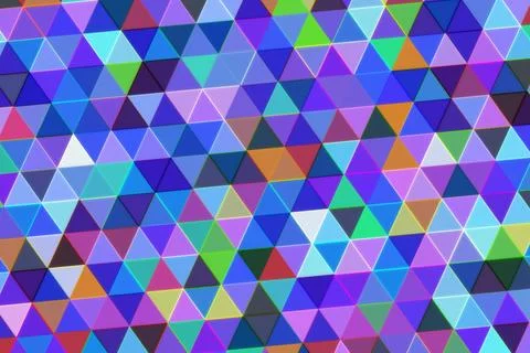 Colorful geometric pattern with triangles in vibrant shades Stock Illustration