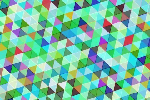 Colorful geometric pattern of triangles in vibrant shades Stock Illustration
