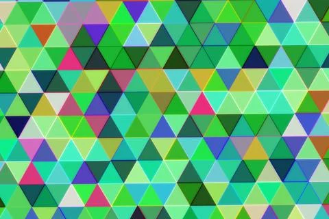 Colorful geometric pattern of triangles in vibrant shades Stock Illustration