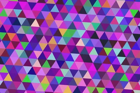 Colorful geometric pattern of triangles in vibrant shades Stock Illustration