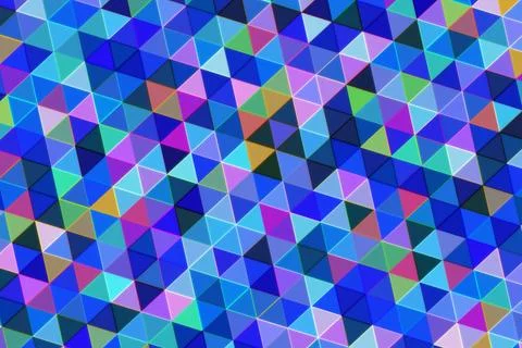 Colorful geometric pattern with triangles in vibrant shades Stock Illustration