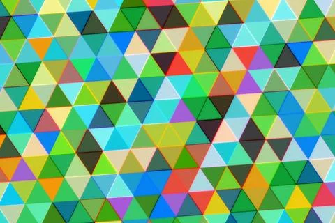 Colorful geometric pattern of triangles in vibrant shades Stock Illustration