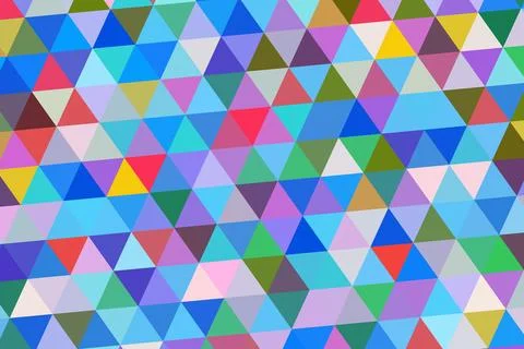 Colorful geometric pattern of triangles in vibrant shades Stock Photos