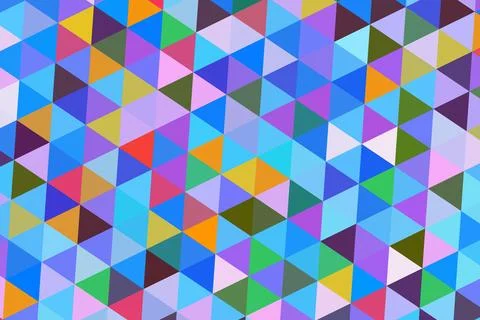 Colorful geometric pattern of triangles on a vibrant background Stock Photos