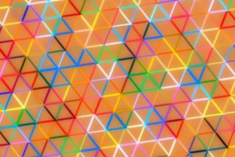 Colorful geometric pattern of triangles on a vibrant background Stock Photos