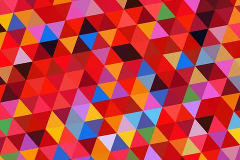 Colorful geometric pattern of triangles on vibrant background Stock Photos