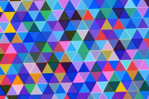 Colorful geometric pattern with triangles in vibrant shades Stock Photos