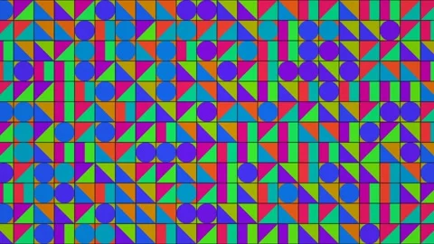 Colorful geometric pattern on a vibrant background with Stock Footage 338074075