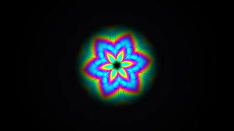 Colorful geometric pattern with vibrant lights in dark Stock Footage 338277270