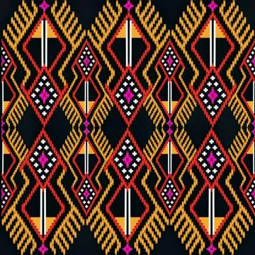 Colorful geometric pattern with vibrant neon colors and black background Stock Illustration