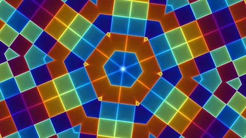 Colorful geometric pattern with vibrant shapes and lines Stock Footage 338004058