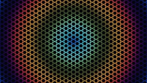 Colorful geometric pattern with vibrant triangles in a Stock Footage 338012426