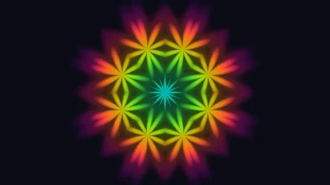 Colorful geometric pattern with vivid shapes on dark Stock Footage 338286035