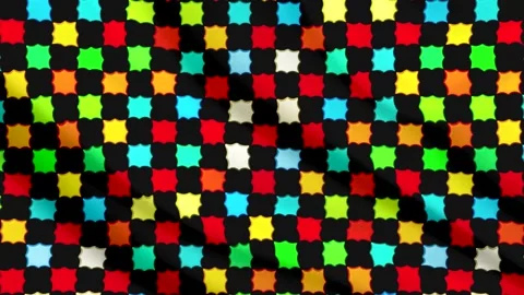 Colorful Geometric Pattern Waving Fabric Background Loop Stock Footage 337228285