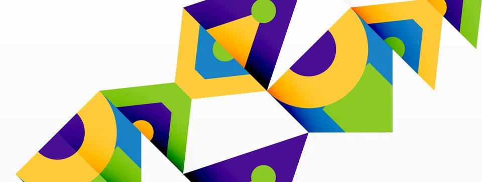 A colorful geometric pattern with a white background Stock Illustration