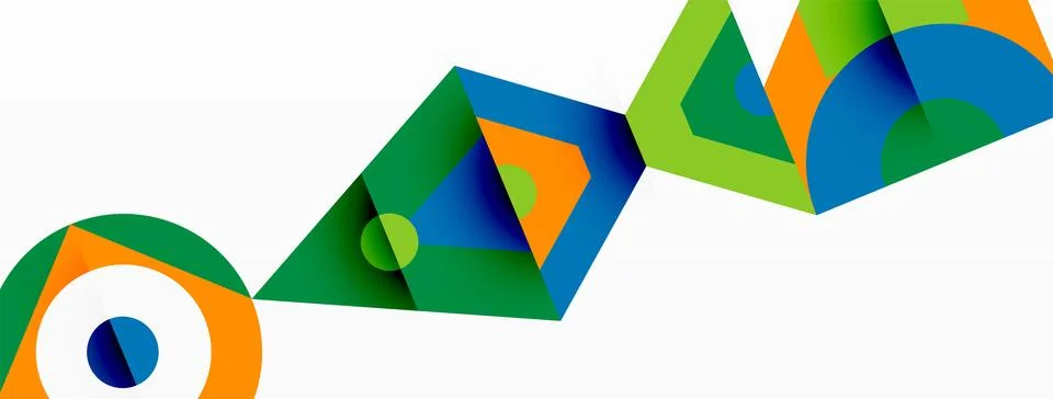 A colorful geometric pattern with a white circle in the middle Stock Illustration