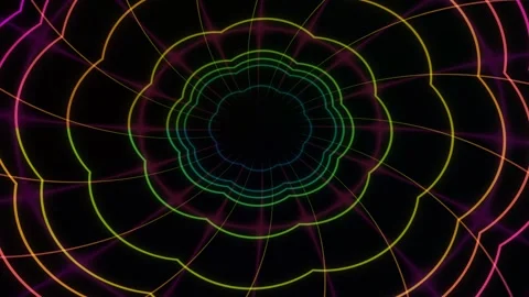 Colorful geometric patterns on a black background Stock Footage 340294554